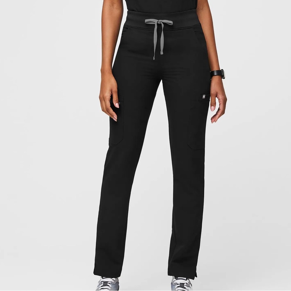 Figs Yola High Waisted Black Skinny Scrub Pants Size XS